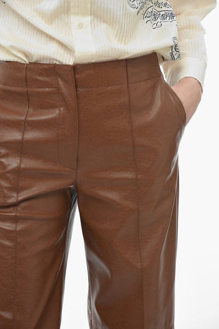 Straight Fit Eco-leather Pants