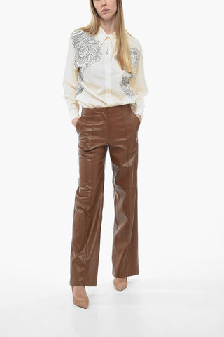 Straight Fit Eco-leather Pants