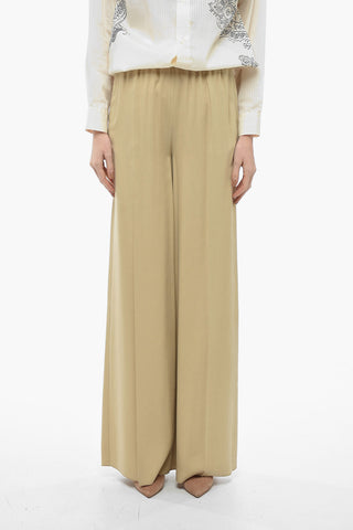 Wide Leg GARA Pants with Pleated Detail