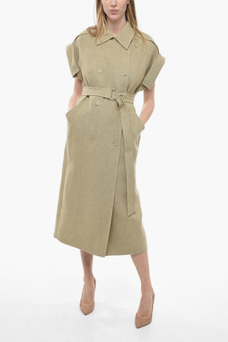 SFILATA Double-breasted GIRELLO Trench Dress with Short Sleeves