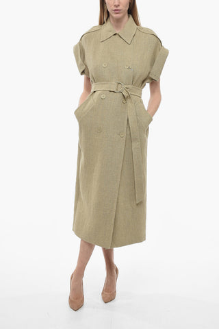 SFILATA Double-breasted GIRELLO Trench Dress with Short Sleeves