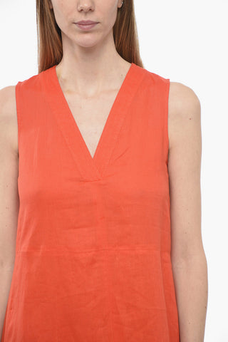 LEISURE Linen SOFOCLE Dress with V-neckline