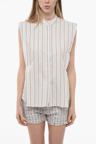 Camicia a Righe Balanced con Collo Coreano