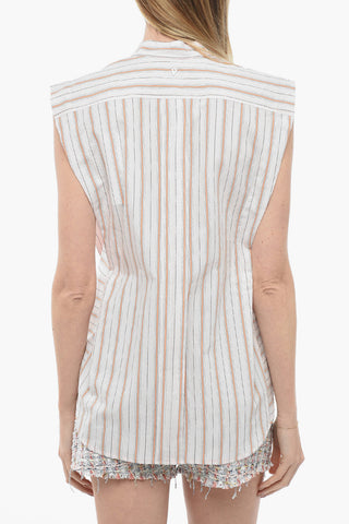 Camicia a Righe Balanced con Collo Coreano