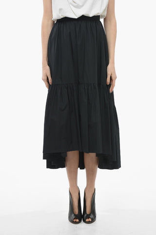 Cotton Flared MAXI FRILL Skirt with Back Zip