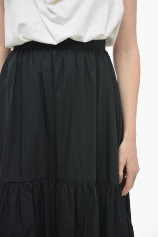 Cotton Flared MAXI FRILL Skirt with Back Zip