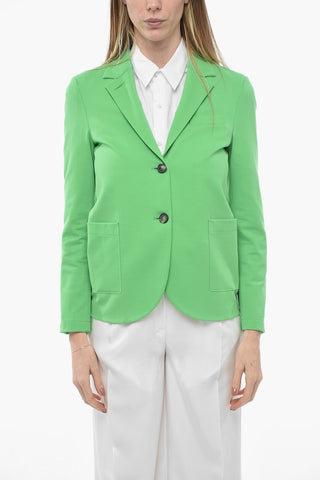 Unlined Jersey Blazer with Patch Pockets