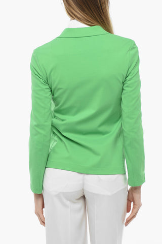 Unlined Jersey Blazer with Patch Pockets