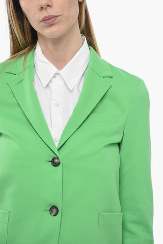 Unlined Jersey Blazer with Patch Pockets