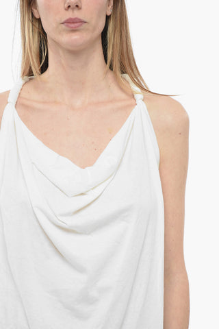 Canotta Oversized in Misto Lino con Drappeggio