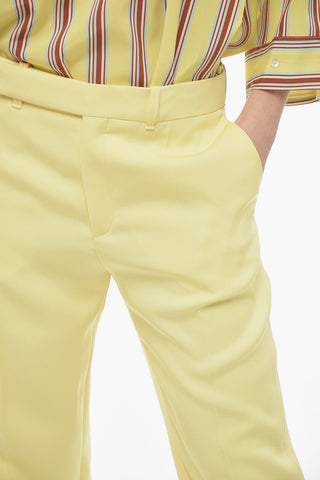 Silk High-waisted Pants with Pleats