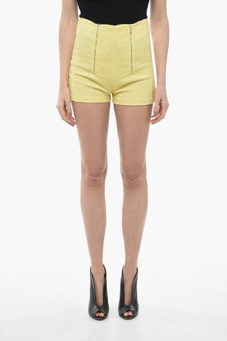 Cotton Blend Shorts with Double Zip