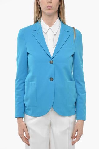 Unlined Jersey Blazer with Patch Pockets