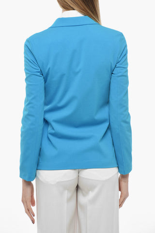 Unlined Jersey Blazer with Patch Pockets
