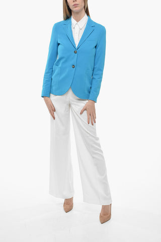 Unlined Jersey Blazer with Patch Pockets