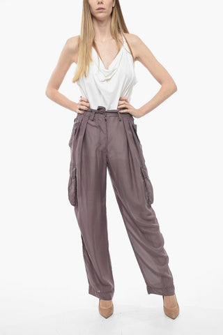 Pantaloni Cargo POLKAS in Chiffon di Seta