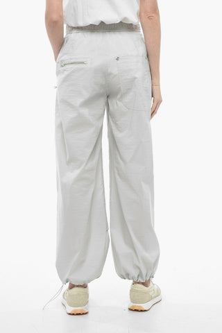 Nylon Cargo Pants with Drawstringed Ankle