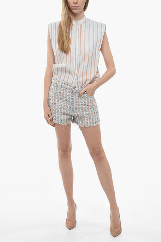 5 Pocket Tweed Shorts with Belt Loops