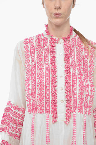 Silk-blend Blouse with Broderie Anglaise