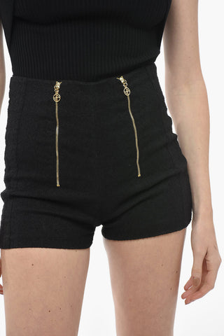 Cotton Blend Shorts with Double Zip
