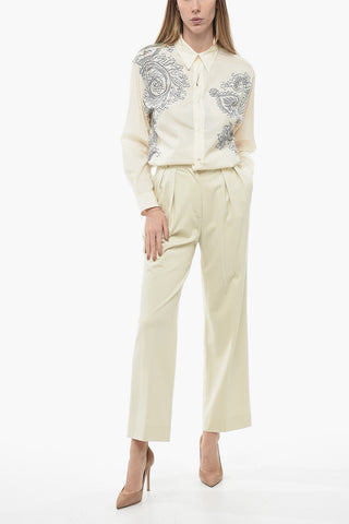 Two-Pleat Jersey Palazzo Trousers