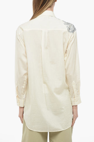 Cotton Blend Shirt with Paisley Print