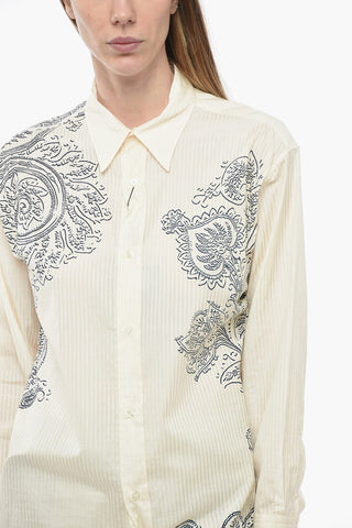 Cotton Blend Shirt with Paisley Print