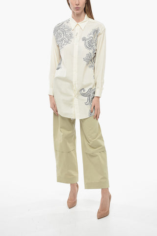 Cotton Blend Shirt with Paisley Print