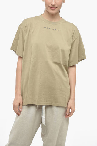 MM6 T-Shirt Girocollo con Logo Ton Sur Ton