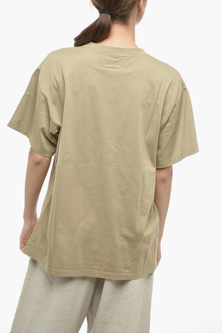 MM6 T-Shirt Girocollo con Logo Ton Sur Ton
