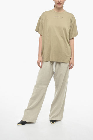 MM6 T-Shirt Girocollo con Logo Ton Sur Ton