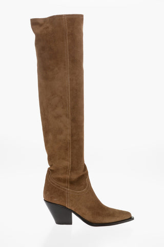Suede ACAPULCO Boots with Heel 8cm