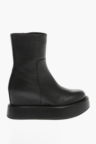 Stivaletti FRIDA in Pelle con Zip Laterale e Platform 4cm