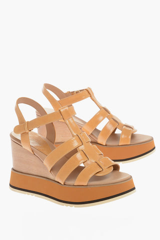 Patent Leather JUTAI Wedge Sandals 9.5cm