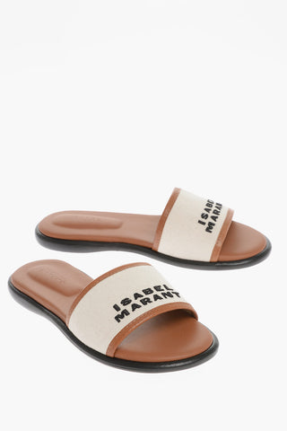 Cotton VIKEE Sandals with Leather Trim