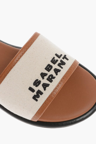 Cotton VIKEE Sandals with Leather Trim