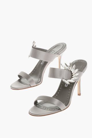 Satin CHIVELA Sabot with Jewel Buckle 9cm