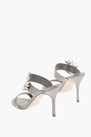Satin CHIVELA Sabot with Jewel Buckle 9cm