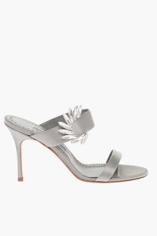 Satin CHIVELA Sabot with Jewel Buckle 9cm