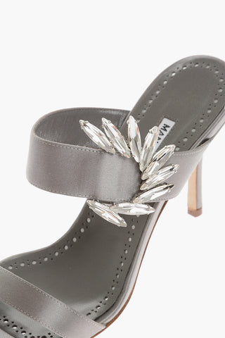 Satin CHIVELA Sabot with Jewel Buckle 9cm