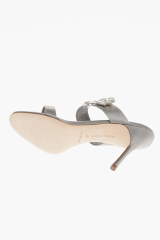 Satin CHIVELA Sabot with Jewel Buckle 9cm