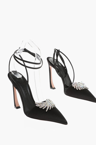 Decolletè Lace-Up CARINE in Satin Con Abbellimento Gioielli 12cm