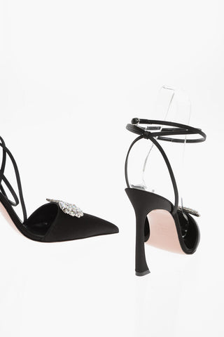 Decolletè Lace-Up CARINE in Satin Con Abbellimento Gioielli 12cm