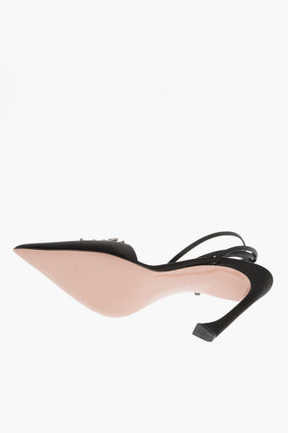 Decolletè Lace-Up CARINE in Satin Con Abbellimento Gioielli 12cm