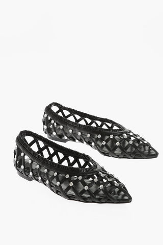 All- Over Jewels Nappa Cut-Ot Ballet Flat