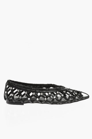 All- Over Jewels Nappa Cut-Ot Ballet Flat