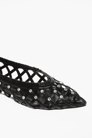 All- Over Jewels Nappa Cut-Ot Ballet Flat