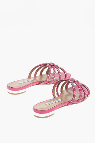 Leather MOONDUST Sandals Embellished with Rhinestones