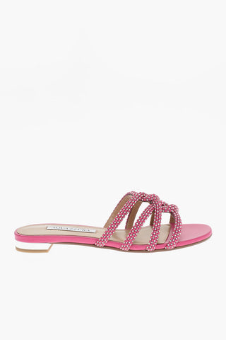 Leather MOONDUST Sandals Embellished with Rhinestones