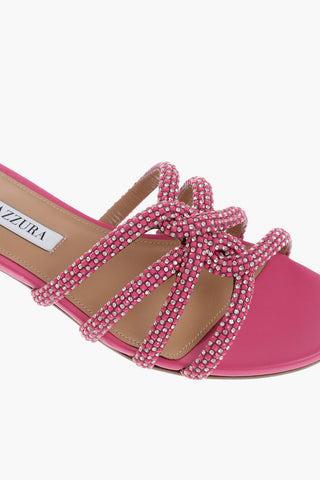 Leather MOONDUST Sandals Embellished with Rhinestones